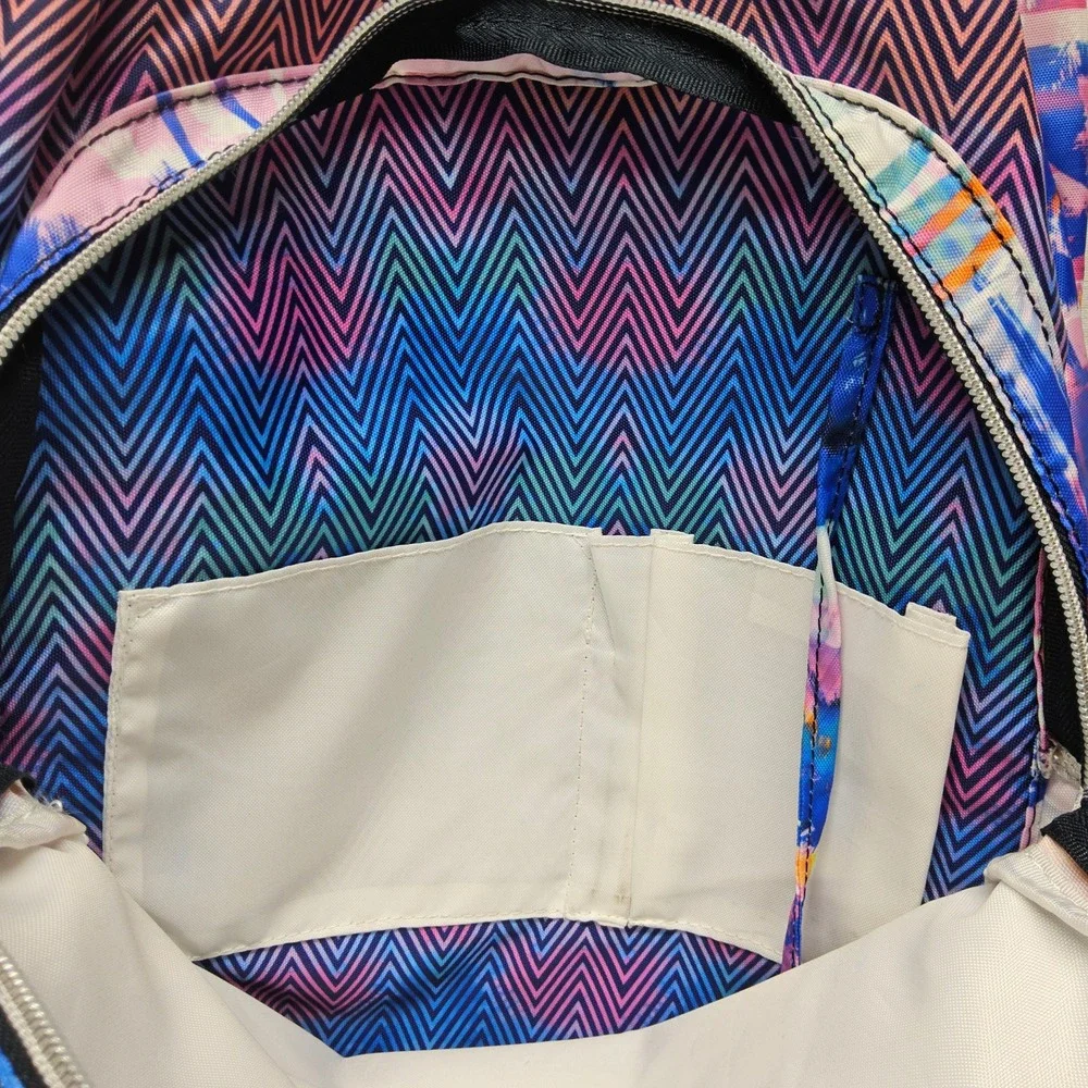 Kipling Backpack Kids Blue Pink Orange Palm Tree‎ Chevron BP4406-9BD - Picture 7 of 16